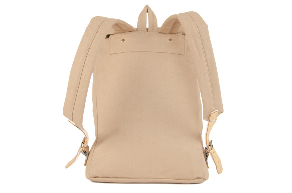 RU131 Cotton Hiking Backpack with Real Leather Stripping 15L Sand