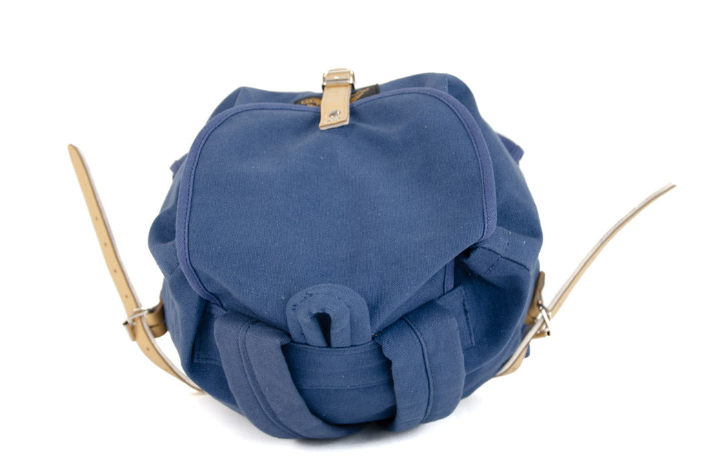 RU139 Cotton Hiking Backpack with Real Leather Stripping 15L Blue