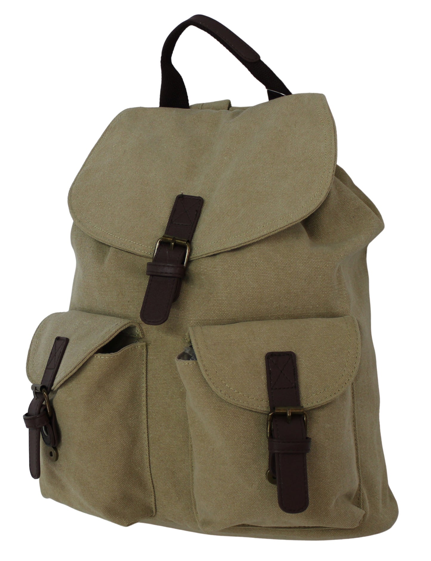 RU133 Cotton Backpack Magnetic Clasp Sand